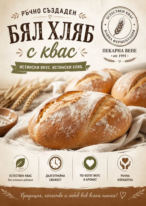 Бял хляб с квас от Пекарна Вене